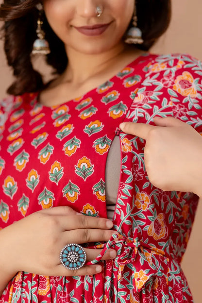 Women’s Feeding Maternity Kurti’s (Red)