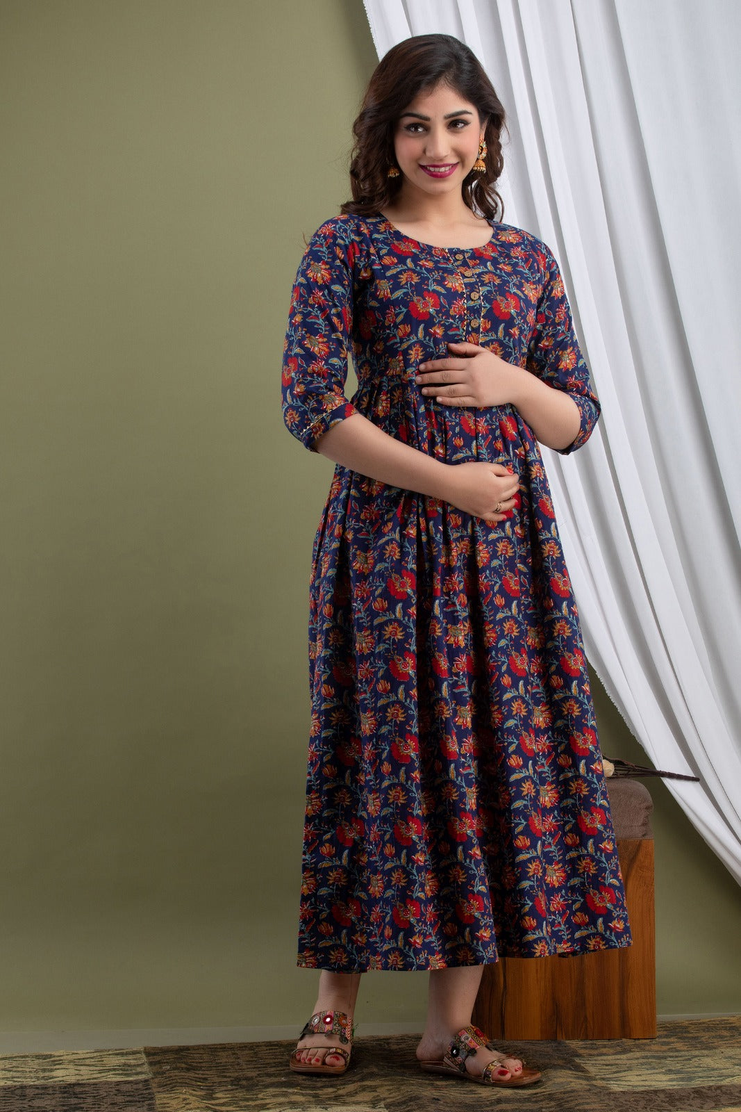 Women's Feeding Maternity Kurti's(Purple)