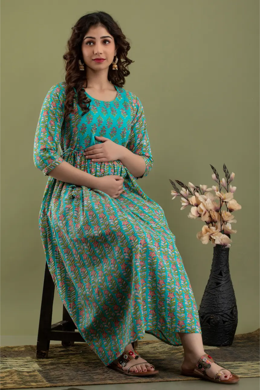 Women’s Feeding Rayon Gown Maternity Kurti’s (Rama)