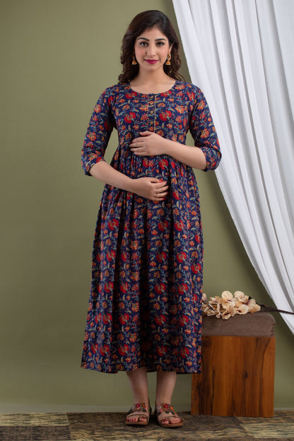 Women's Feeding Maternity Kurti's(Purple)