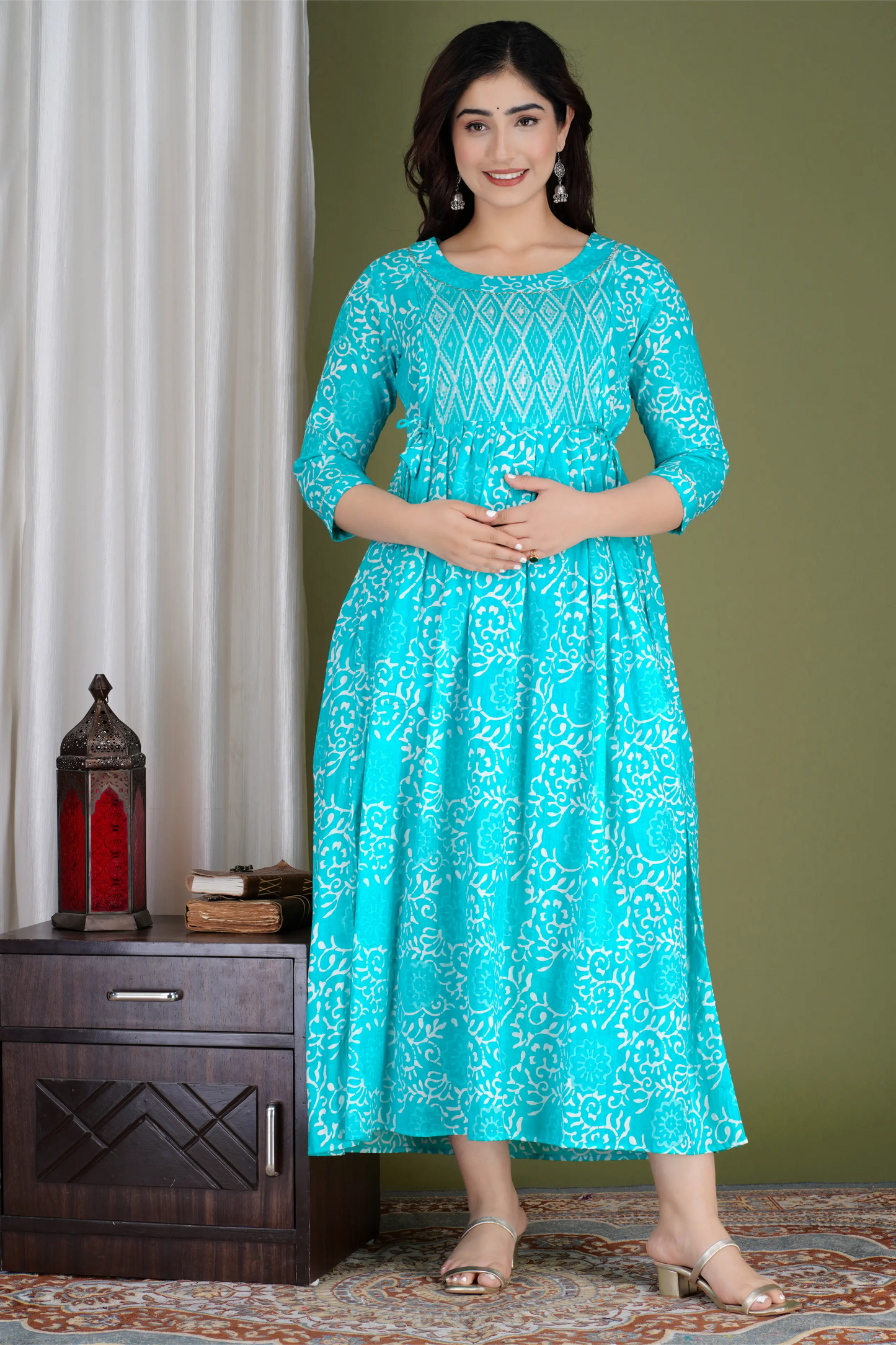 Pick Any 2 - Maternity Gown 3 | Pure Cotton Feeding Kurti With 2 Sided Zip