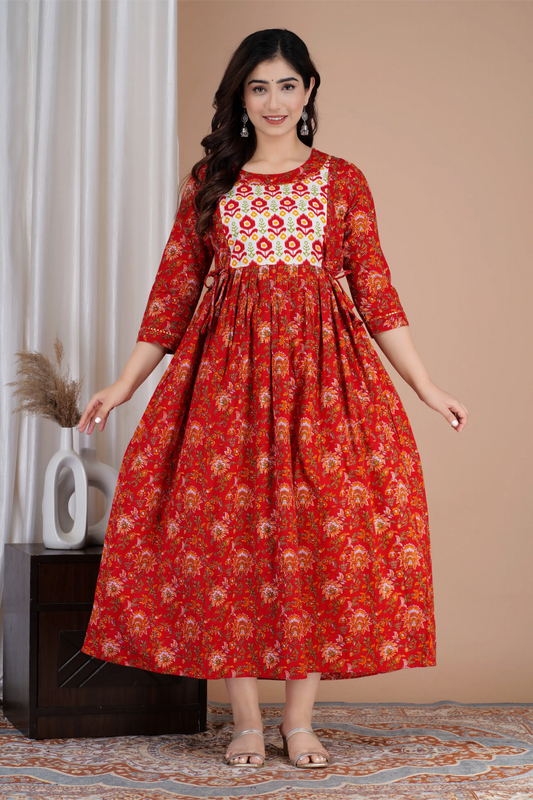 Women’s Feeding Maternity Kurti’s (Red White Yog)