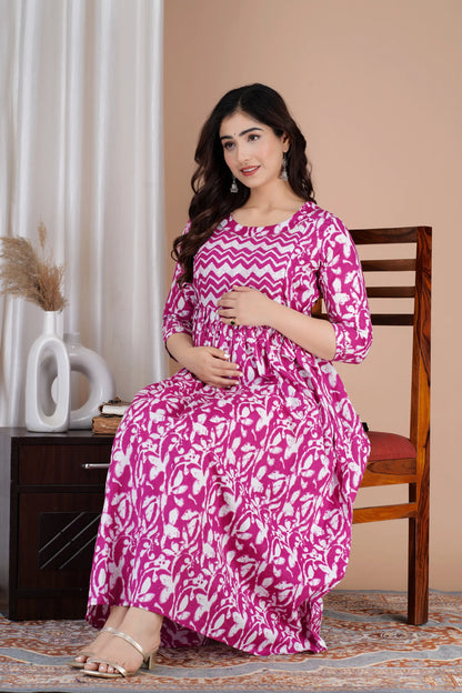 Women’s Feeding Maternity Kurti’s (Bangani Zig Zag Line Yog)