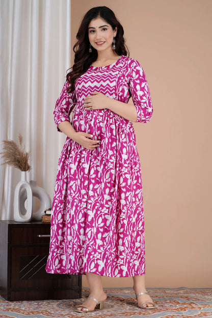 Women’s Feeding Maternity Kurti’s (Bangani Zig Zag Line Yog)