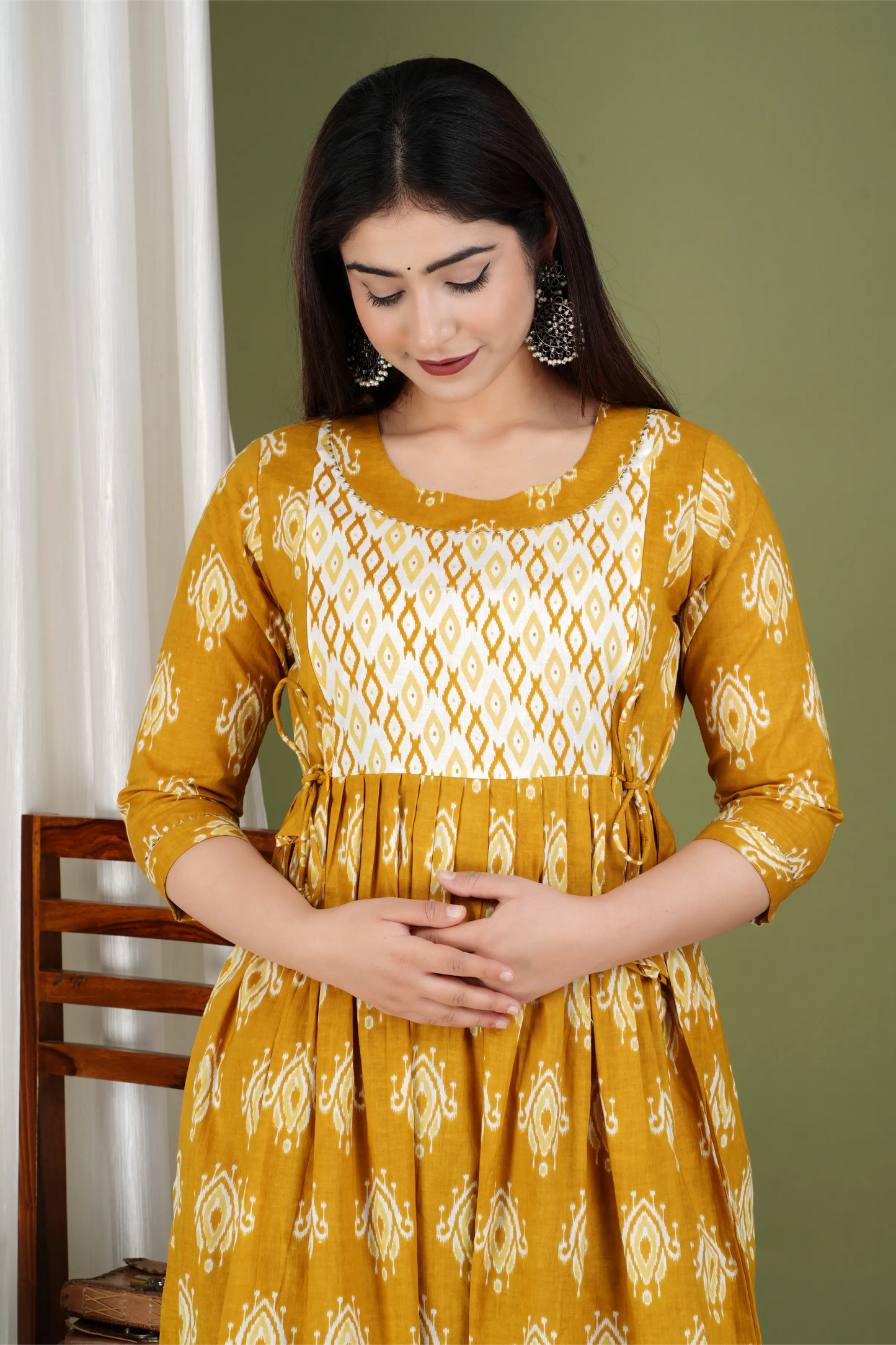 Women’s Feeding Maternity Kurti’s (Musterd Box Print Yog)