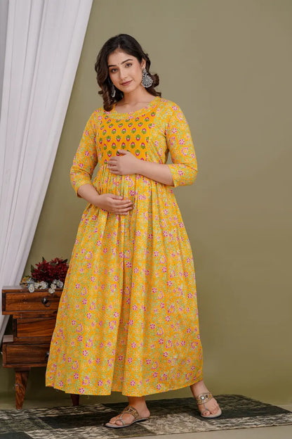 Women’s Feeding Maternity Kurti’s (Yellow)