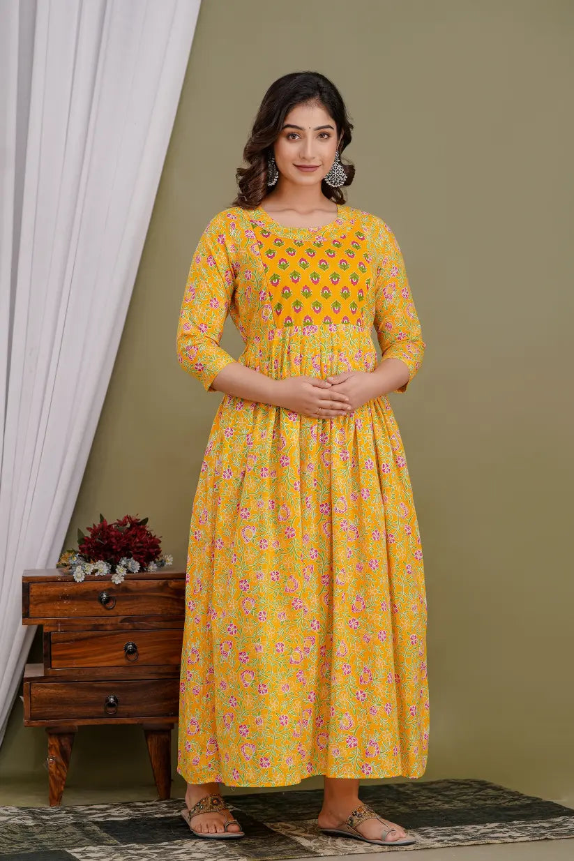 Women’s Feeding Maternity Kurti’s (Yellow)