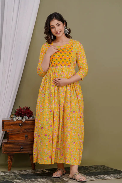 Women’s Feeding Maternity Kurti’s (Yellow)