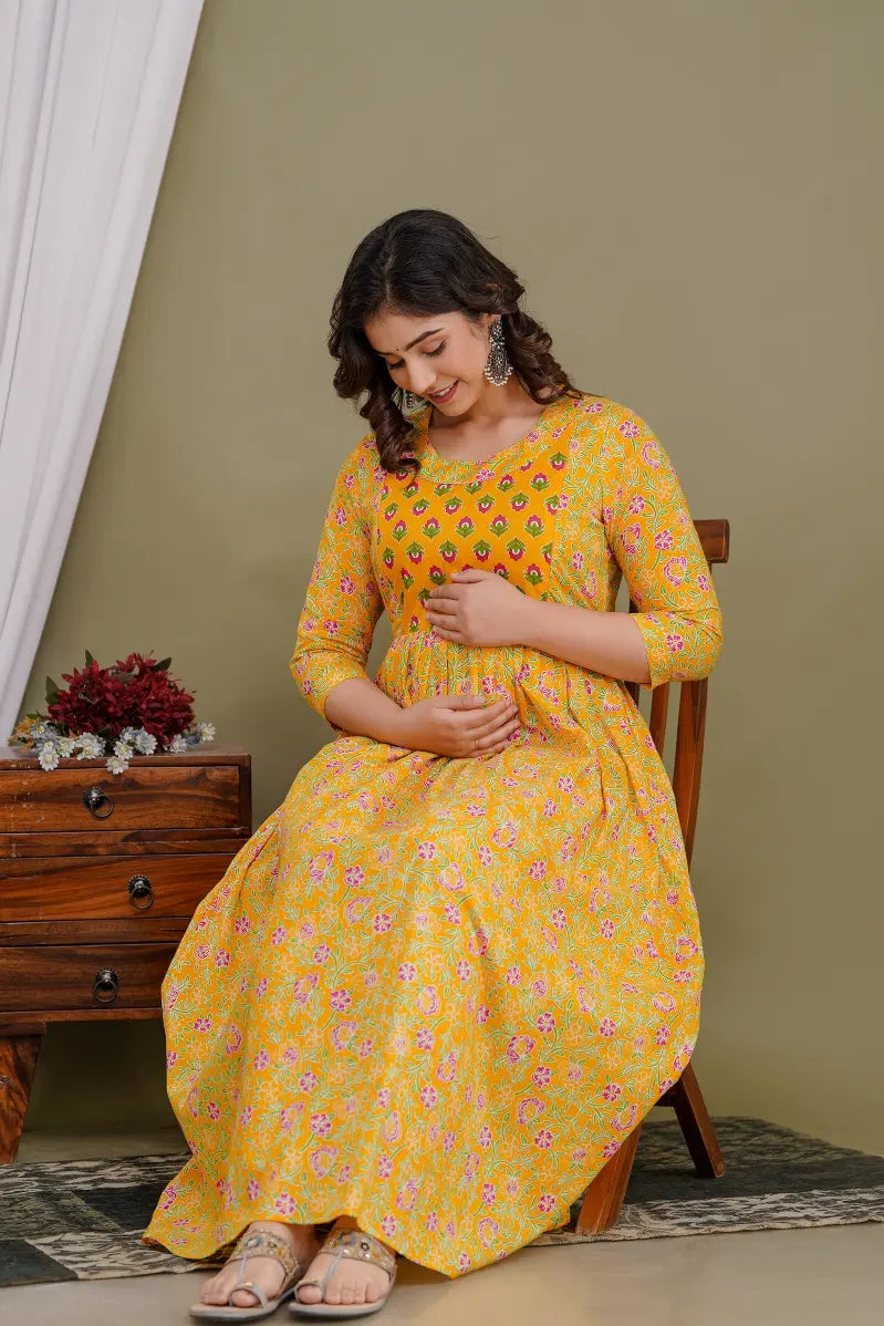 Women’s Feeding Maternity Kurti’s (Yellow)