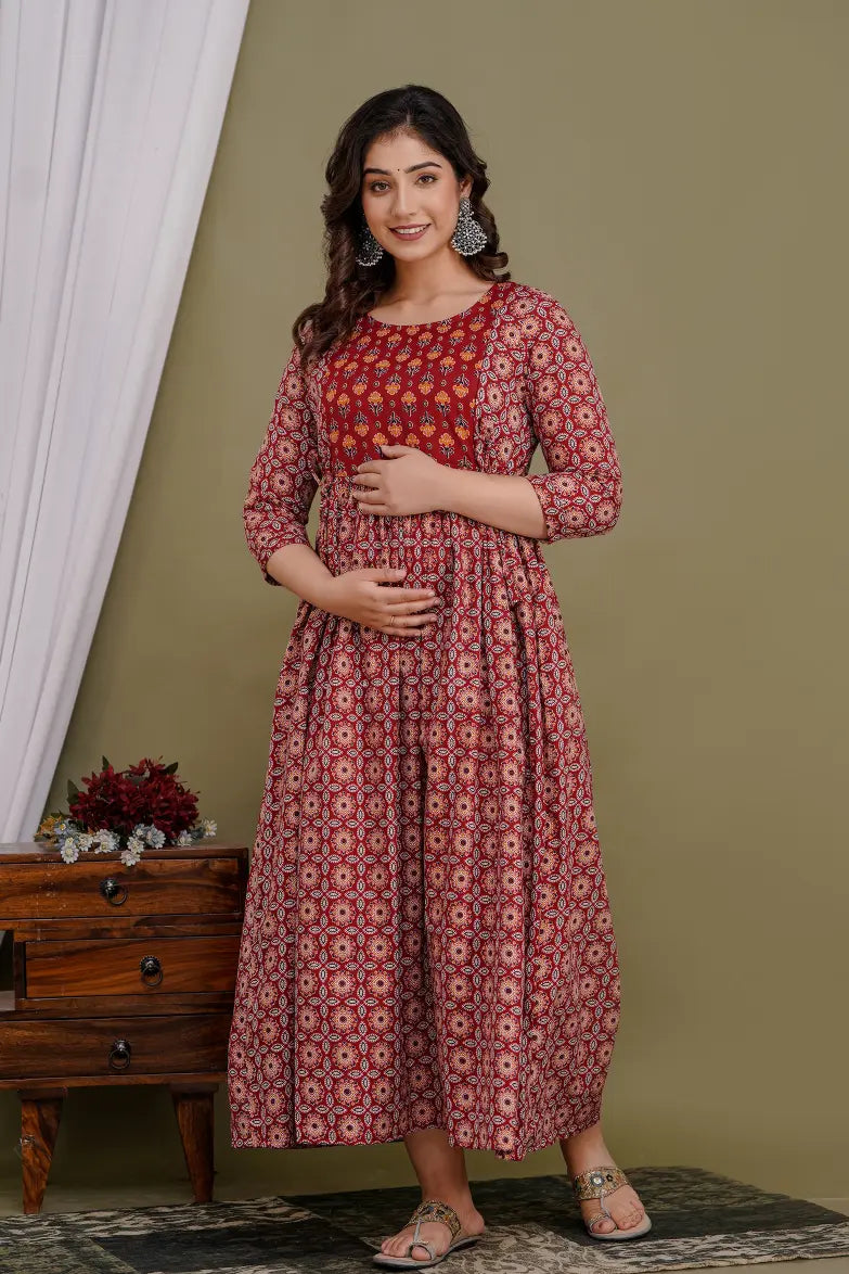 Women’s Feeding Maternity Kurti’s (Red)