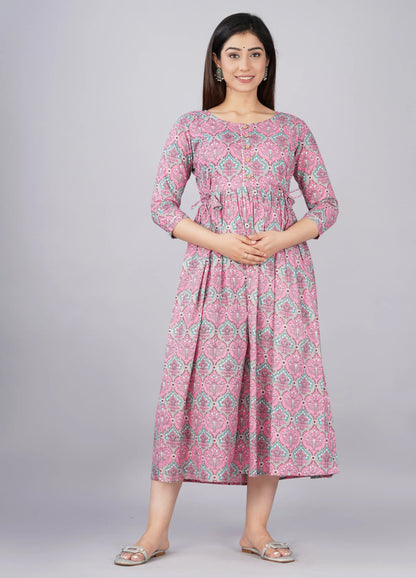 Pick Any 2 - Maternity Gown 3 | Pure Cotton Feeding Kurti With 2 Sided Zip