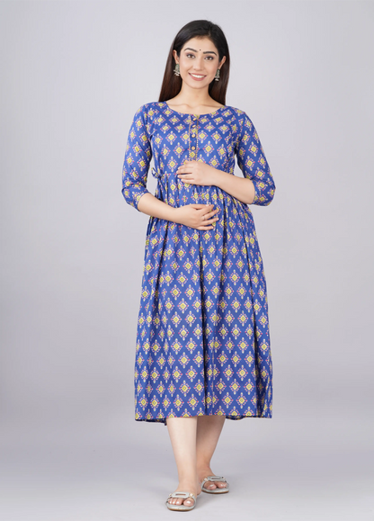 Pick Any 2 - Maternity Gown 6 | Pure Cotton Feeding Kurti With 2 Sided Zip