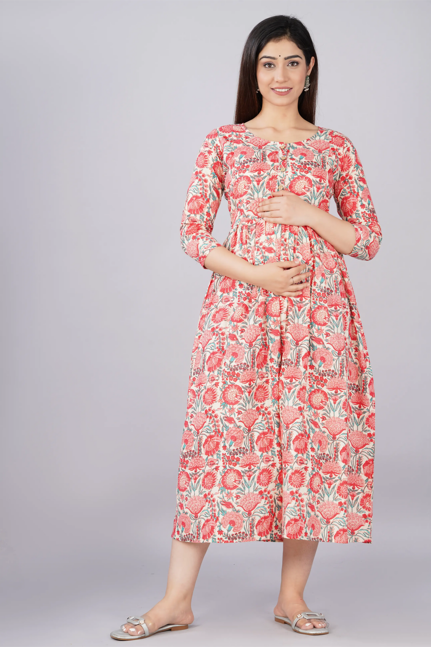 Pick Any 2 - Maternity Gown 6 | Pure Cotton Feeding Kurti With 2 Sided Zip