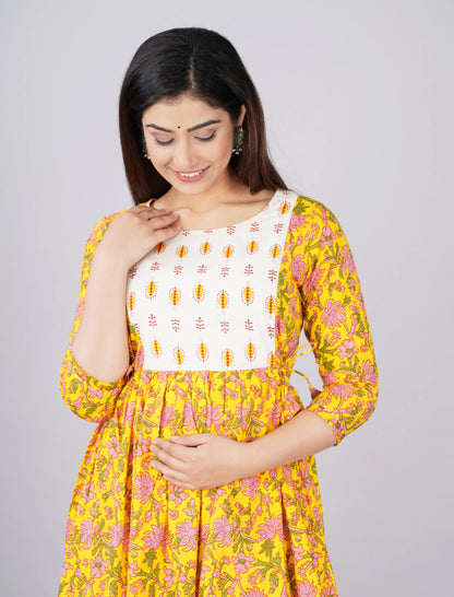 Women’s Feeding Maternity Kurti’s (Yellow)