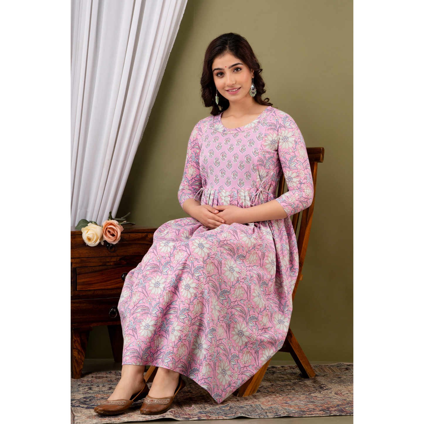 Women’s Feeding Maternity Kurti’s (Baby Pink)