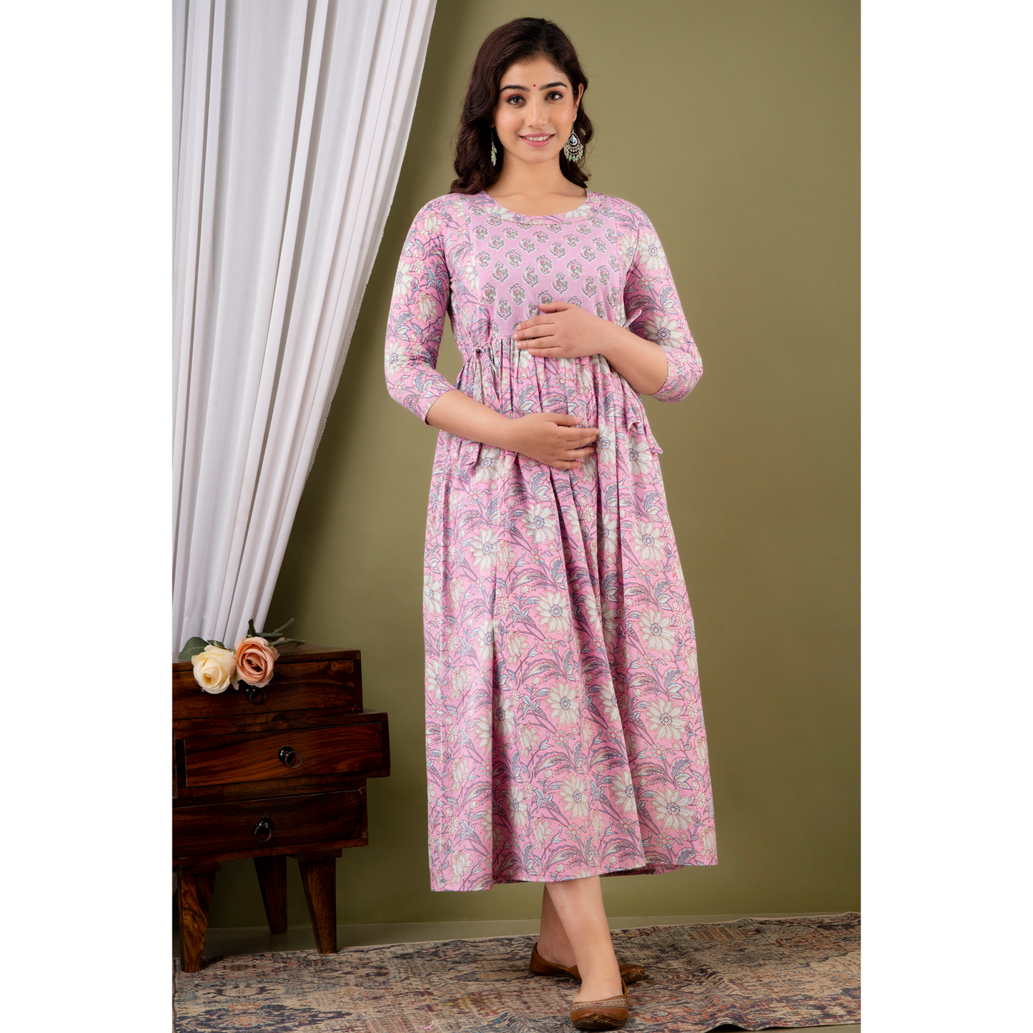 Women’s Feeding Maternity Kurti’s (Baby Pink)