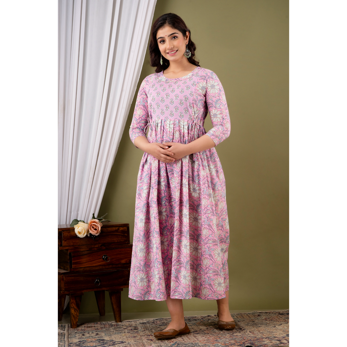 Women’s Feeding Maternity Kurti’s (Baby Pink)