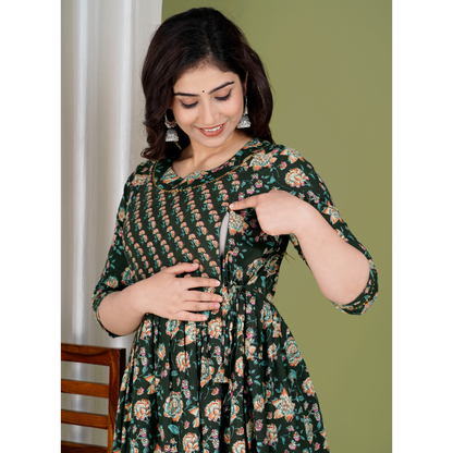 Women’s Feeding Maternity Kurti’s (Dark Green)