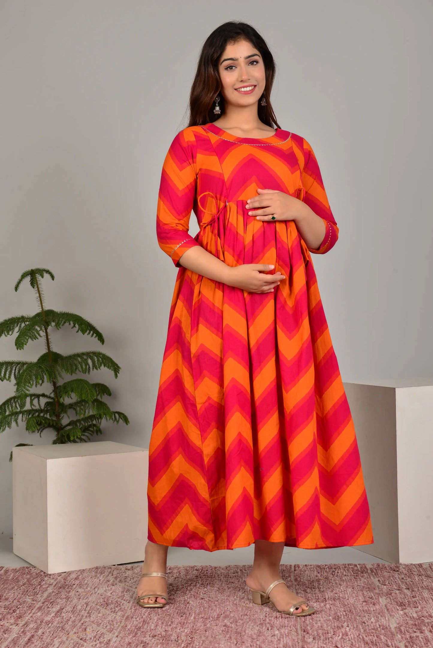 Women’s Feeding Maternity Kurti’s (Pink Orange)