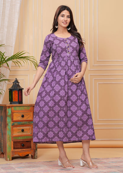 Purple Women’s Feeding Maternity Kurti’s