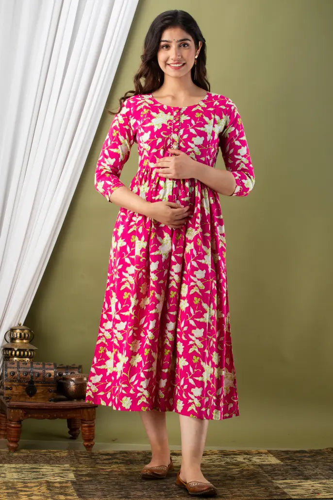 Pick Any 2 - Maternity Gown 1 | Pure Cotton Feeding Kurti With 2 Sided Zip