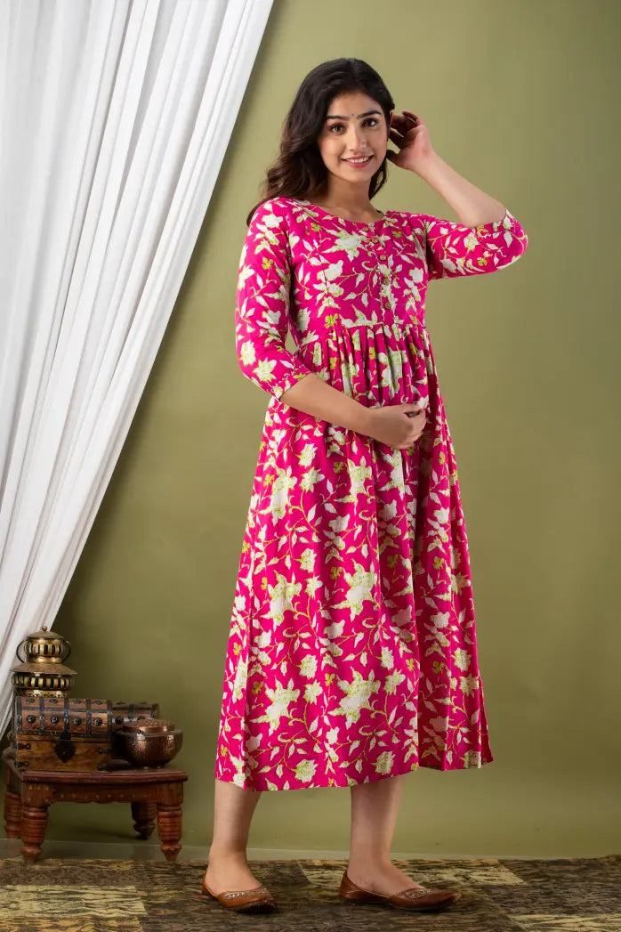 Women’s Feeding Maternity Kurti’s (Rani Patti Print)