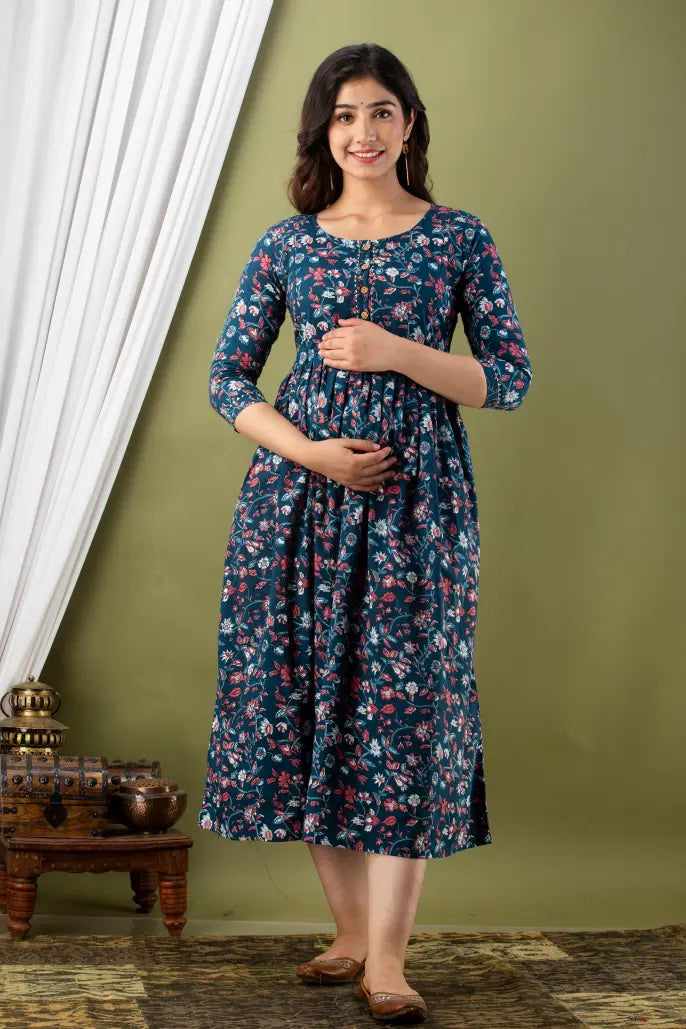 Pick Any 2 - Maternity Gown 1 | Pure Cotton Feeding Kurti With 2 Sided Zip