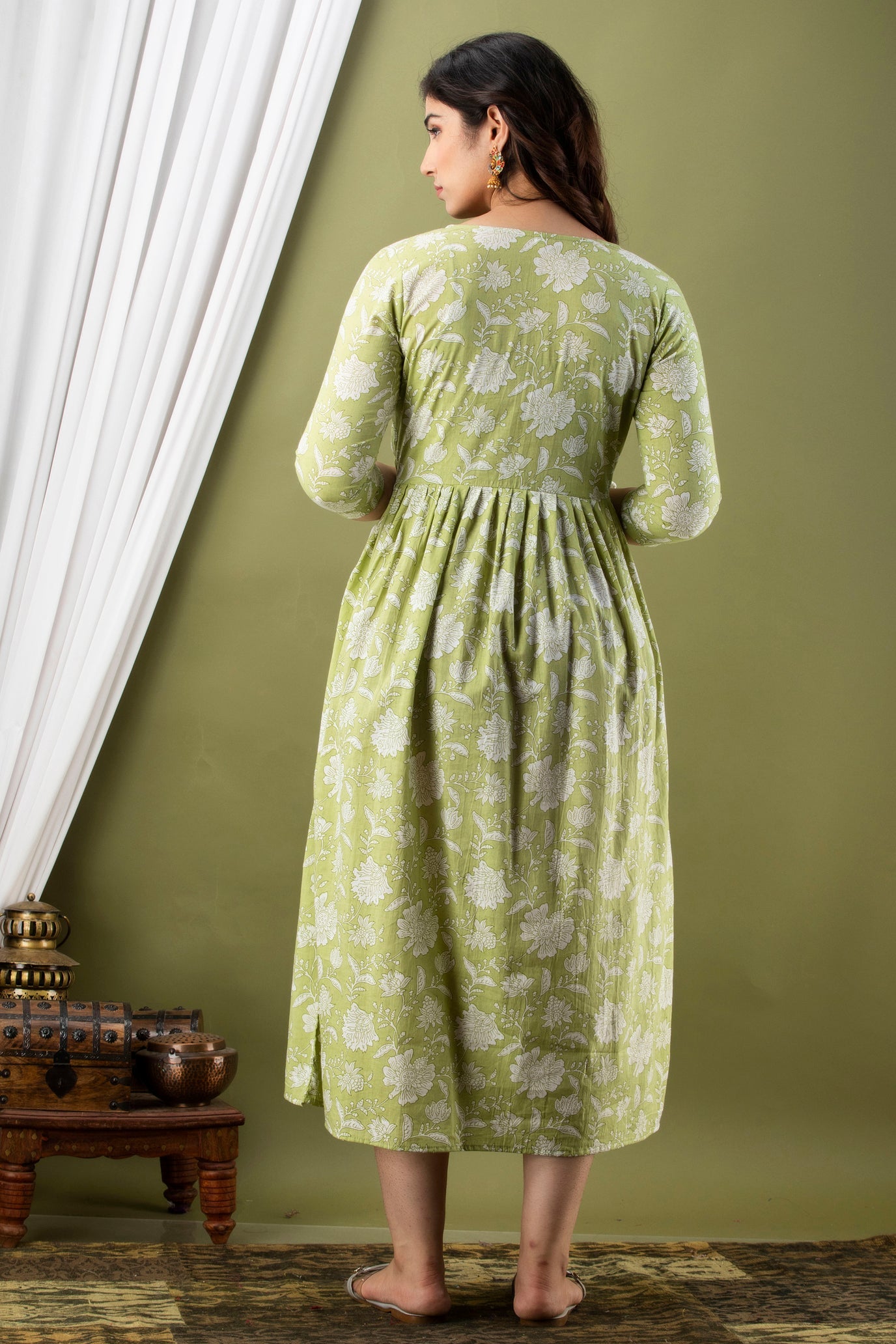 Women's Feeding Maternity Kurti's(Light Green)