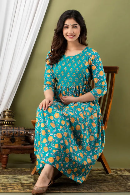 Women’s Feeding Maternity Kurti’s (Ram Yellow Flower Yog)