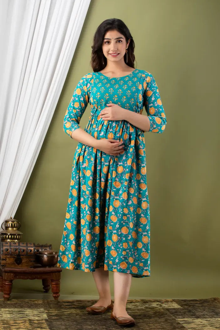 Pick Any 2 - Maternity Gown 6 | Pure Cotton Feeding Kurti With 2 Sided Zip