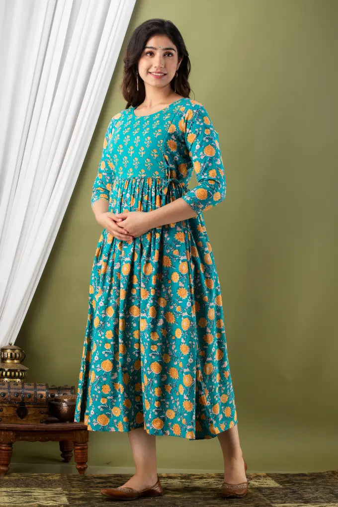 Women’s Feeding Maternity Kurti’s (Ram Yellow Flower Yog)