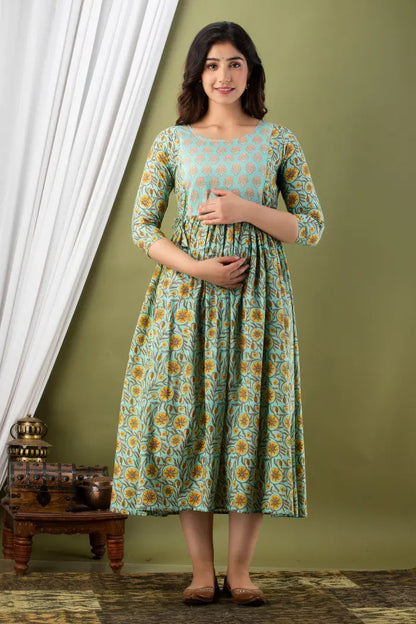 Pick Any 2 - Maternity Gown 6 | Pure Cotton Feeding Kurti With 2 Sided Zip