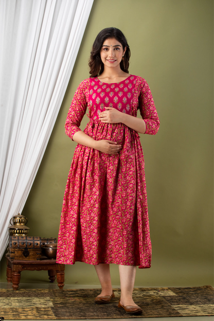 Pick Any 2 - Maternity Gown 1 | Pure Cotton Feeding Kurti With 2 Sided Zip