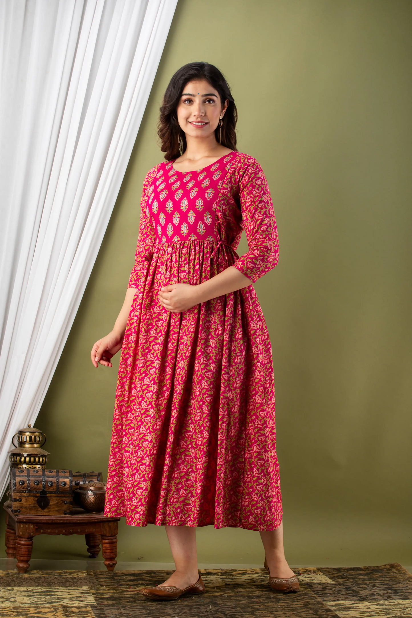 Women’s Feeding Maternity Kurti’s (Rani Bel Print Yog)