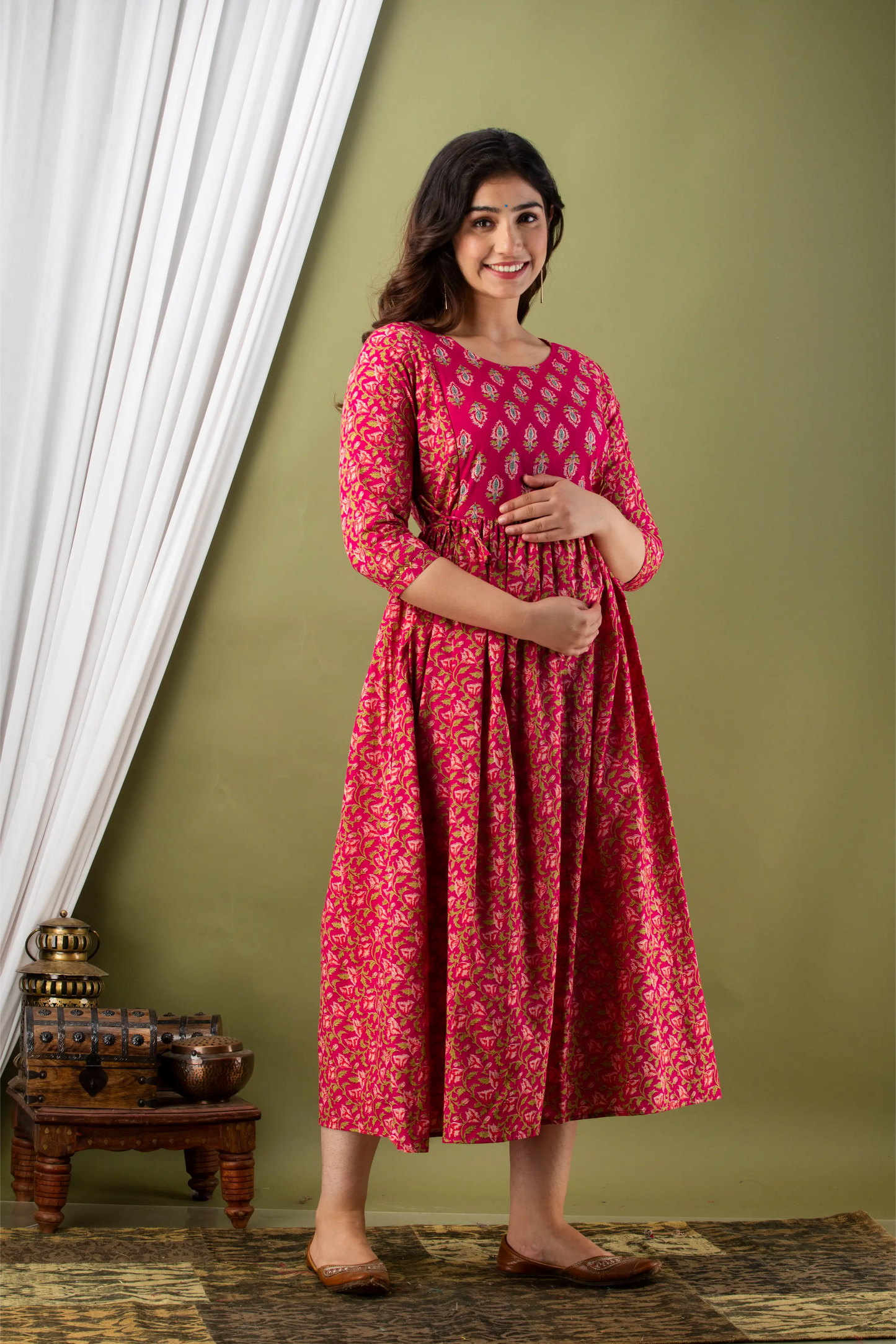 Women’s Feeding Maternity Kurti’s (Rani Bel Print Yog)